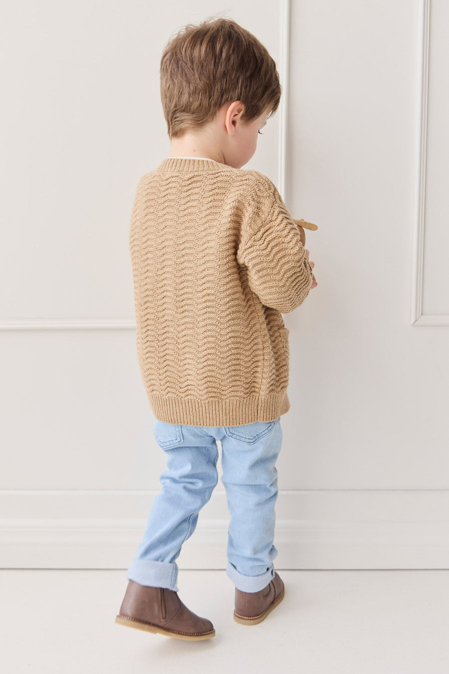 Maverick Cardigan - Toffee Marle Childrens Cardigan from Jamie Kay USA