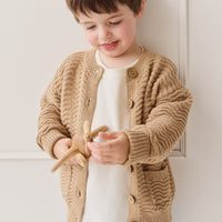 Maverick Cardigan - Toffee Marle Childrens Cardigan from Jamie Kay USA