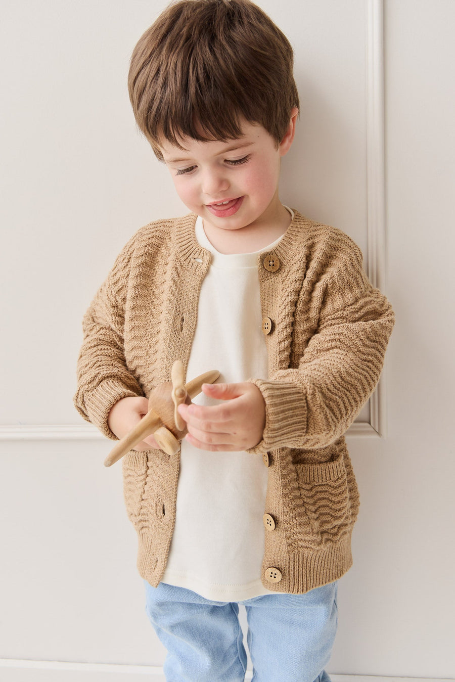 Maverick Cardigan - Toffee Marle Childrens Cardigan from Jamie Kay USA