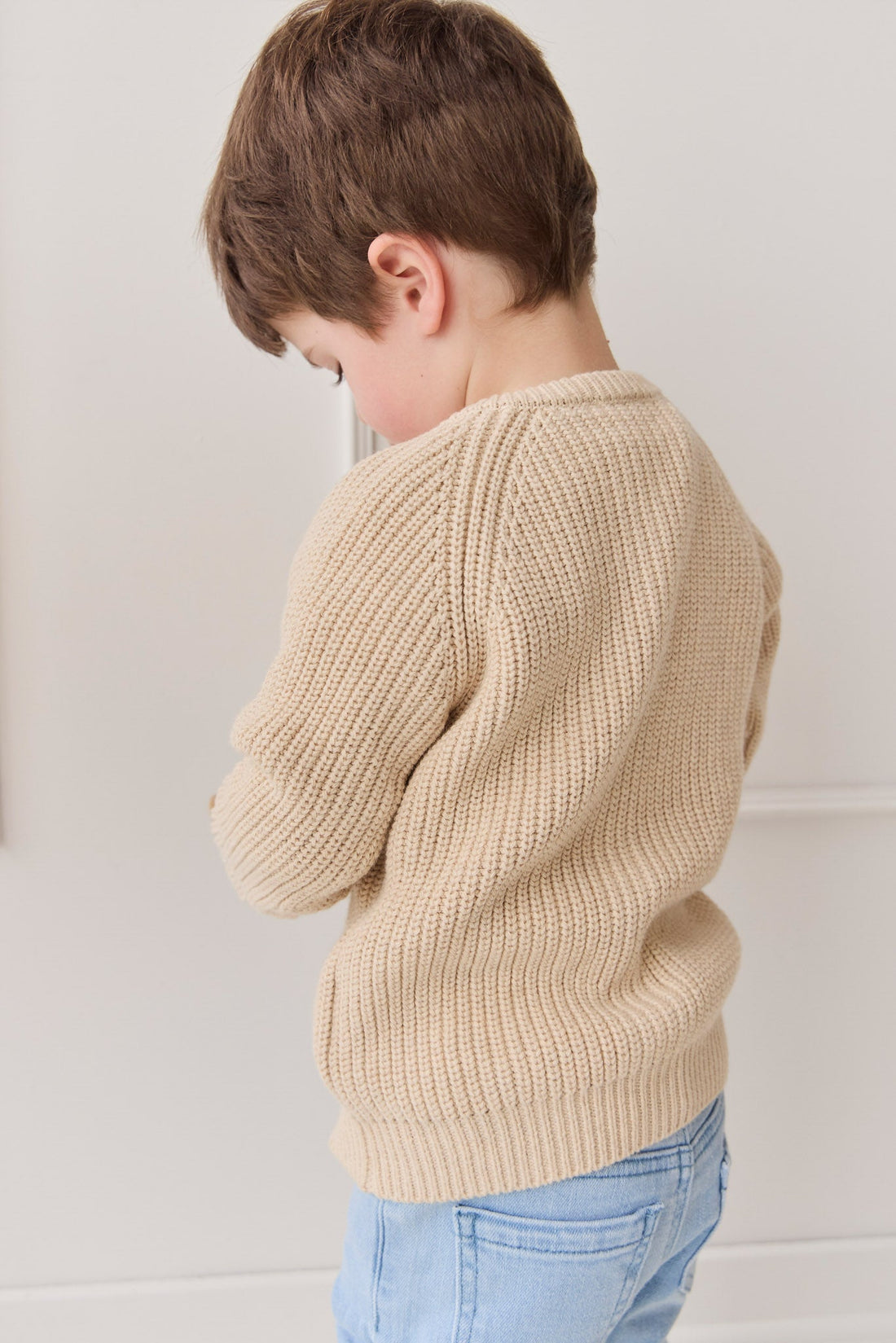 Max Cardigan - Oatmeal Marle Childrens Cardigan from Jamie Kay USA