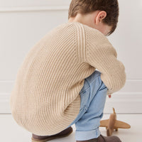 Max Cardigan - Oatmeal Marle Childrens Cardigan from Jamie Kay USA