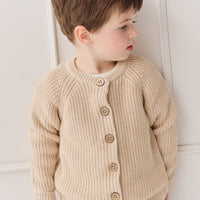 Max Cardigan - Oatmeal Marle Childrens Cardigan from Jamie Kay USA