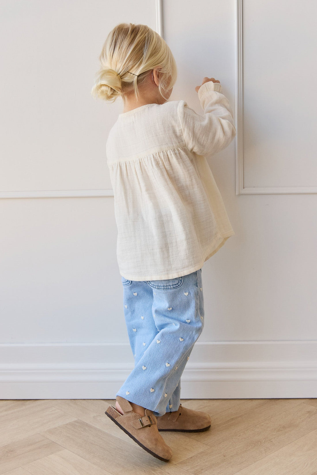 Yvette Pant - Petite Heart Denim Childrens Pant from Jamie Kay USA