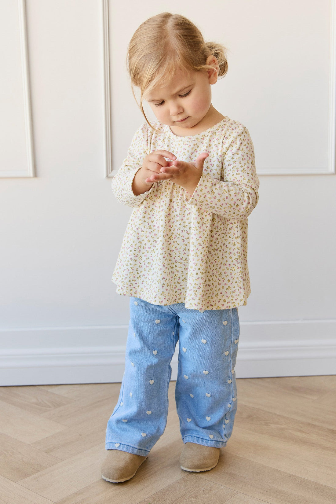 Yvette Pant - Petite Heart Denim Childrens Pant from Jamie Kay USA