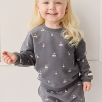 Organic Cotton Bobbie Sweatshirt - Cherry Love Lava Childrens Top from Jamie Kay USA