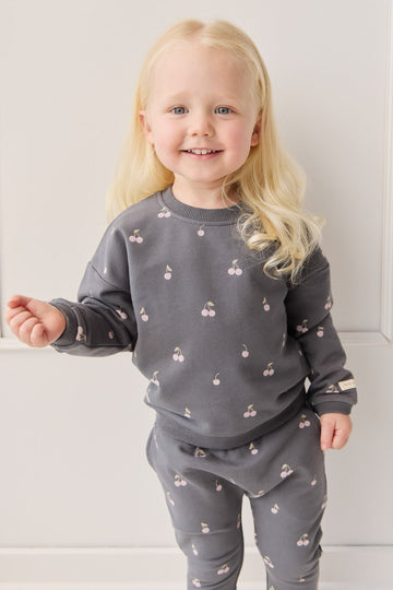 Organic Cotton Bobbie Sweatshirt - Cherry Love Lava Childrens Top from Jamie Kay USA