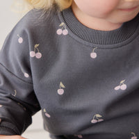 Organic Cotton Bobbie Sweatshirt - Cherry Love Lava Childrens Top from Jamie Kay USA