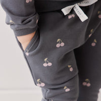 Organic Cotton Morgan Track Pant - Cherry Love Lava Childrens Pant from Jamie Kay USA