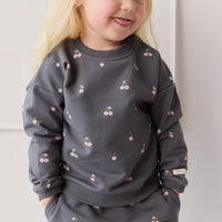 Organic Cotton Bobbie Sweatshirt - Cherry Love Lava Childrens Top from Jamie Kay USA