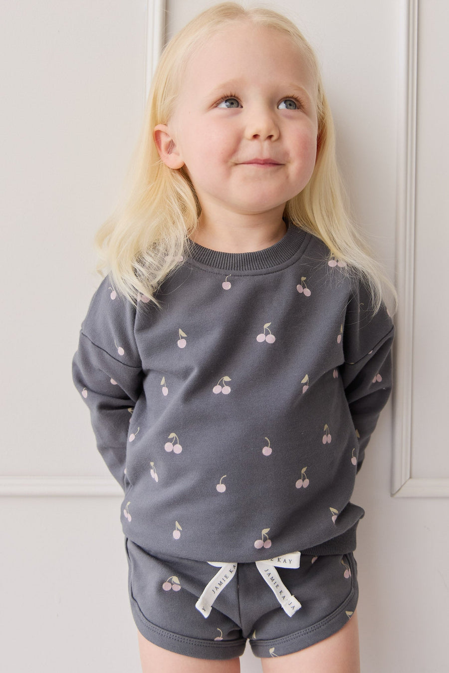 Organic Cotton Bobbie Sweatshirt - Cherry Love Lava Childrens Top from Jamie Kay USA