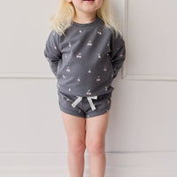 Organic Cotton Ivy Shortie - Cherry Love Lava Childrens Short from Jamie Kay USA