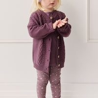 Cable Knit Cardigan - Blackberry Childrens Cardigan from Jamie Kay USA