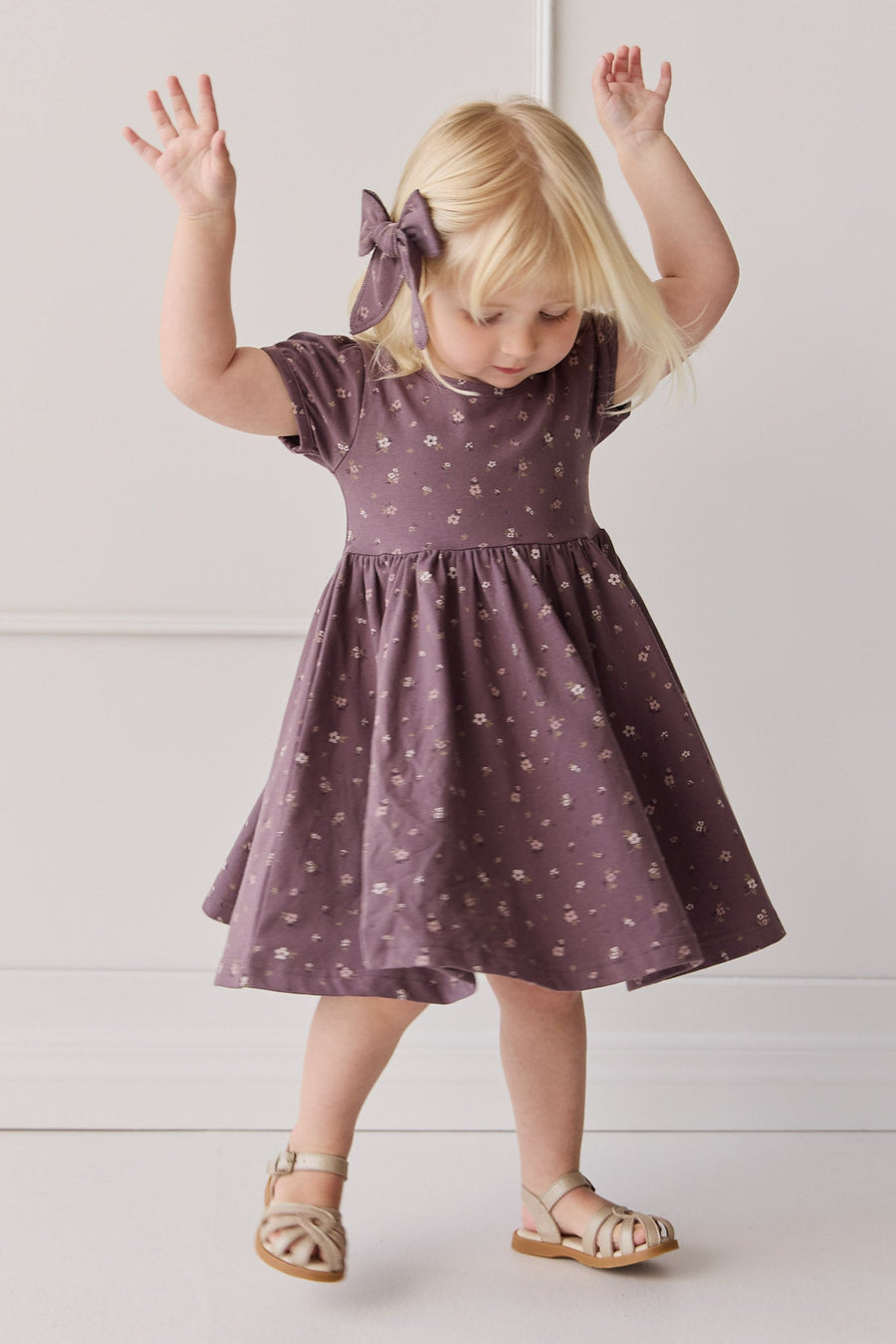 Organic Cotton Meadow Dress - Goldie Huckleberry Large Childrens Dress from Jamie Kay USA