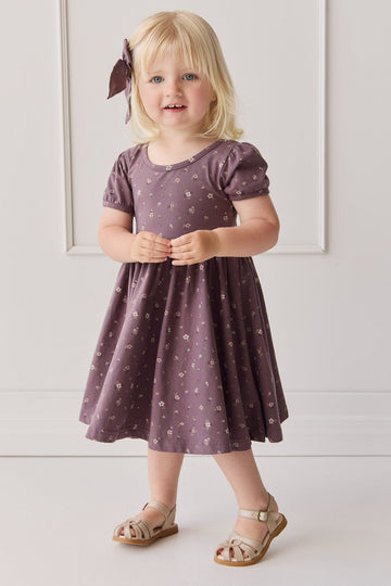 Organic Cotton Meadow Dress - Goldie Huckleberry Large Childrens Dress from Jamie Kay USA