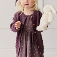 Cable Knit Cardigan - Blackberry Childrens Cardigan from Jamie Kay USA