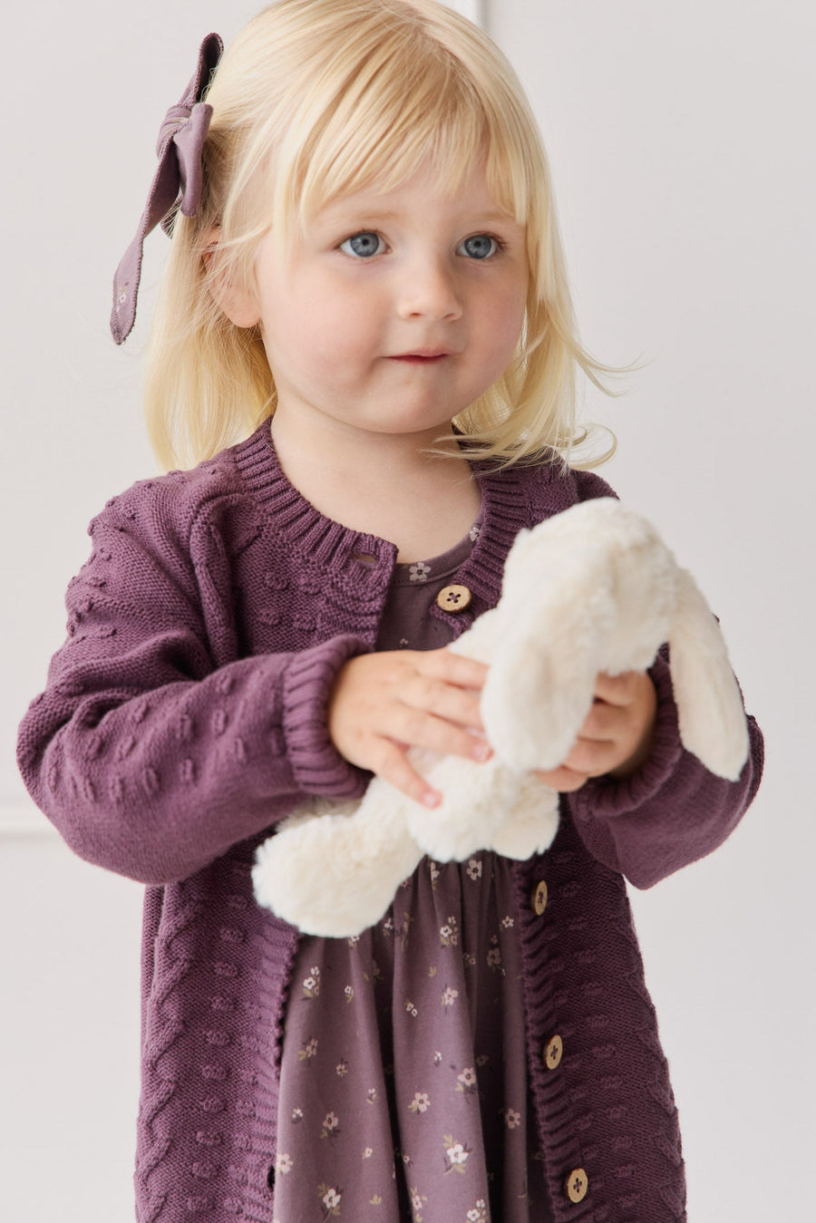 Cable Knit Cardigan - Blackberry Childrens Cardigan from Jamie Kay USA