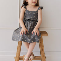 Organic Cotton Molly Dress - Lulu Bloom Lava Childrens Dress from Jamie Kay USA