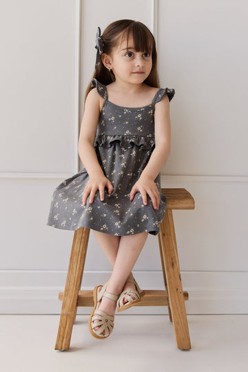 Organic Cotton Molly Dress - Lulu Bloom Lava Childrens Dress from Jamie Kay USA