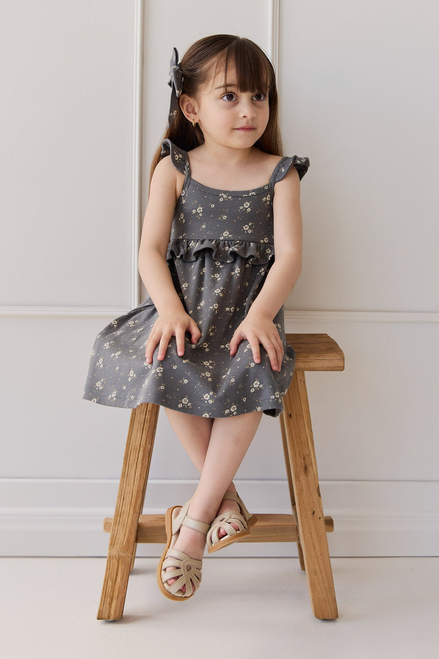 Organic Cotton Molly Dress - Lulu Bloom Lava Childrens Dress from Jamie Kay USA