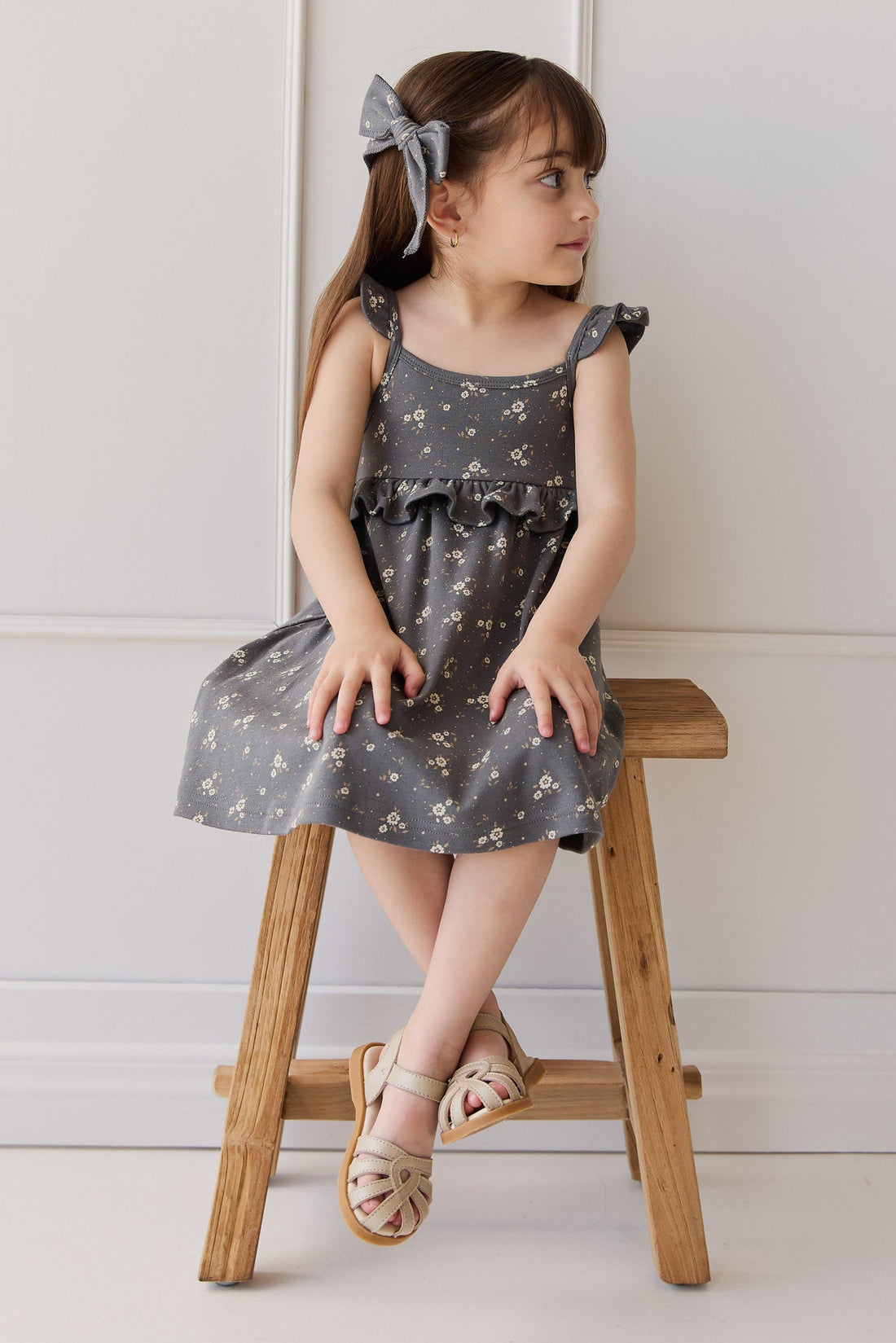 Organic Cotton Molly Dress - Lulu Bloom Lava Childrens Dress from Jamie Kay USA