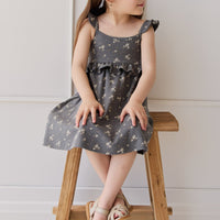 Organic Cotton Molly Dress - Lulu Bloom Lava Childrens Dress from Jamie Kay USA