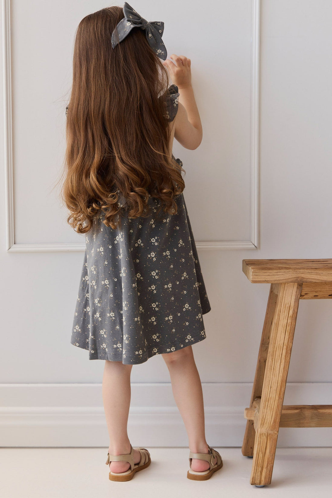 Organic Cotton Molly Dress - Lulu Bloom Lava Childrens Dress from Jamie Kay USA