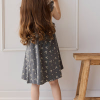 Organic Cotton Molly Dress - Lulu Bloom Lava Childrens Dress from Jamie Kay USA