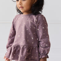 Organic Cotton Bailey Top - Goldie Huckleberry Large Childrens Top from Jamie Kay USA