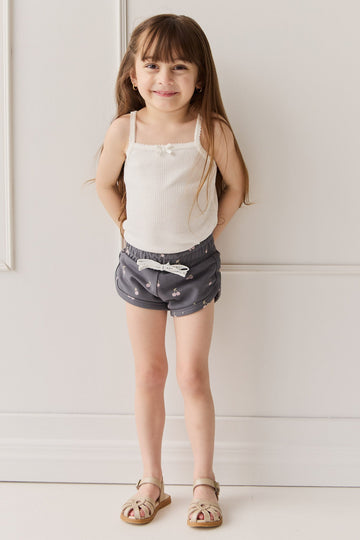 Organic Cotton Ivy Shortie - Cherry Love Lava Childrens Short from Jamie Kay USA