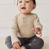 Organic Cotton Everyday Legging - Bobbie Bears Black Oyster Childrens Legging from Jamie Kay USA