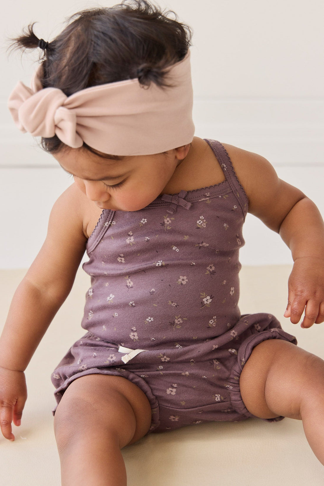 Organic Cotton Bridget Singlet Bodysuit - Goldie Huckleberry Large Childrens Bodysuit from Jamie Kay USA