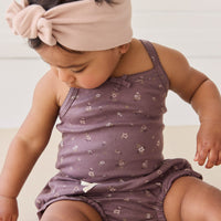 Organic Cotton Bridget Singlet Bodysuit - Goldie Huckleberry Large Childrens Bodysuit from Jamie Kay USA