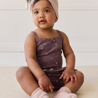 Organic Cotton Bridget Singlet Bodysuit - Goldie Huckleberry Large Childrens Bodysuit from Jamie Kay USA