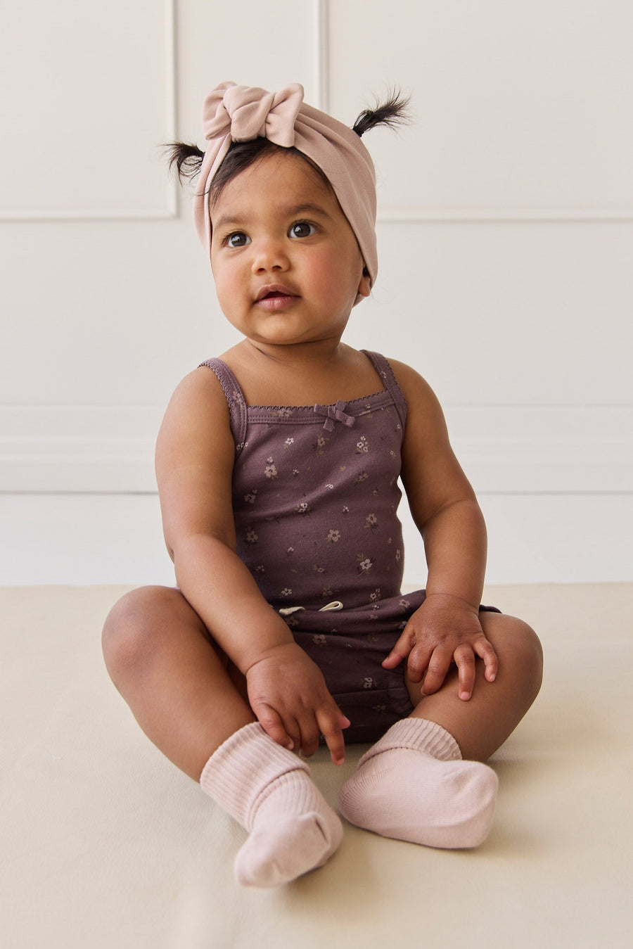 Organic Cotton Bridget Singlet Bodysuit - Goldie Huckleberry Large Childrens Bodysuit from Jamie Kay USA