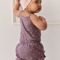 Organic Cotton Bridget Singlet Bodysuit - Goldie Huckleberry Large Childrens Bodysuit from Jamie Kay USA