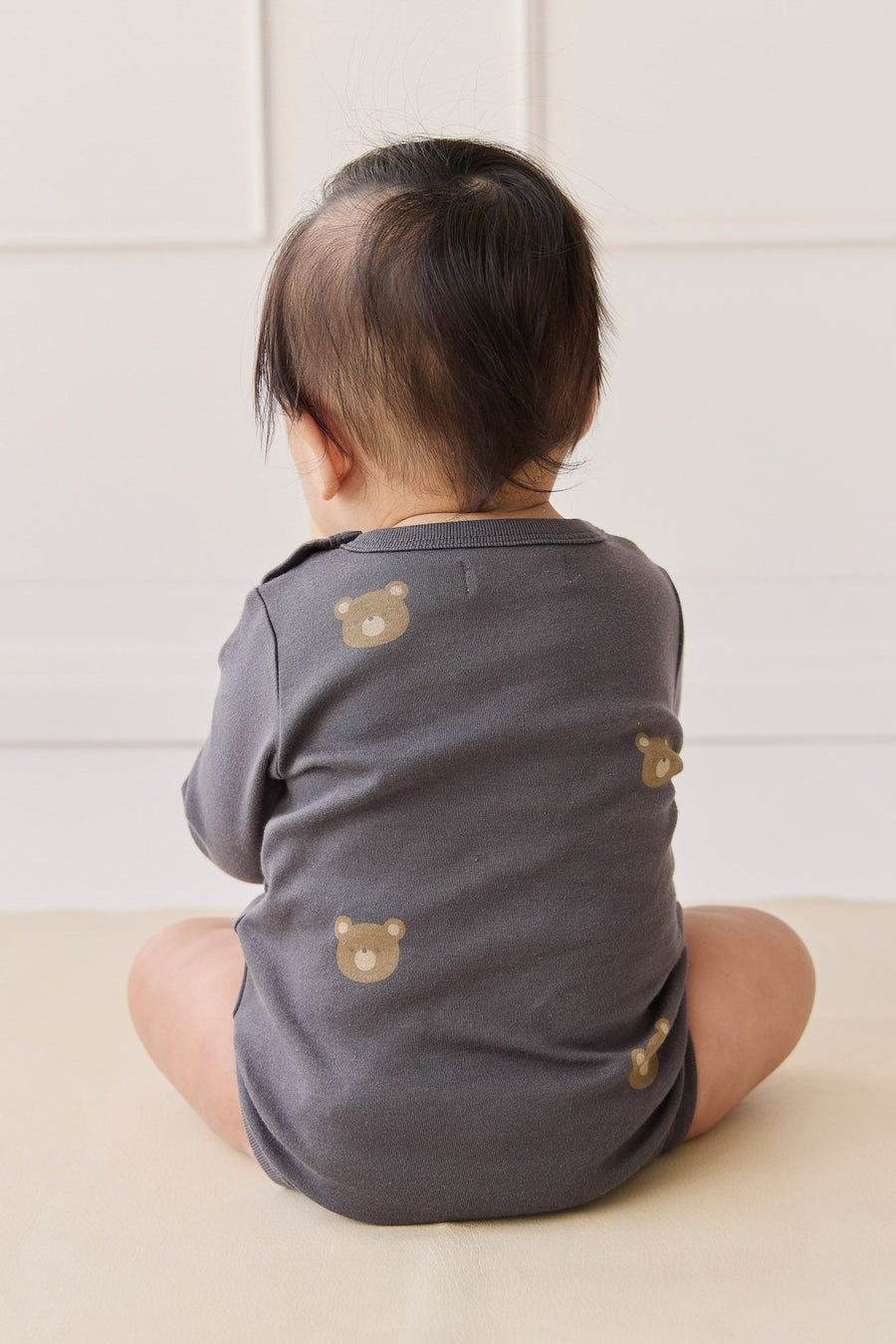 Organic Cotton Fernley Bodysuit - Bobbie Bears Black Oyster Childrens Bodysuit from Jamie Kay USA