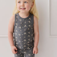 Organic Cotton Molly Singlet - Lulu Bloom Lava Childrens Top from Jamie Kay USA