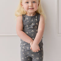 Organic Cotton Molly Singlet - Lulu Bloom Lava Childrens Top from Jamie Kay USA