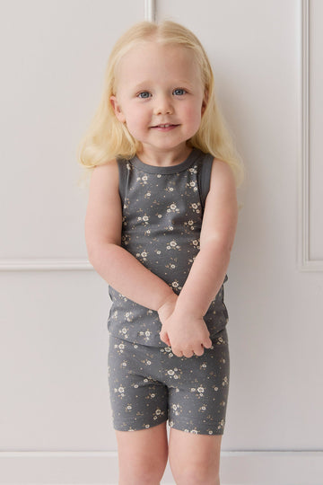 Organic Cotton Molly Singlet - Lulu Bloom Lava Childrens Top from Jamie Kay USA