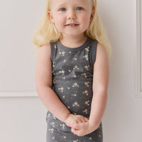 Organic Cotton Molly Singlet - Lulu Bloom Lava Childrens Top from Jamie Kay USA