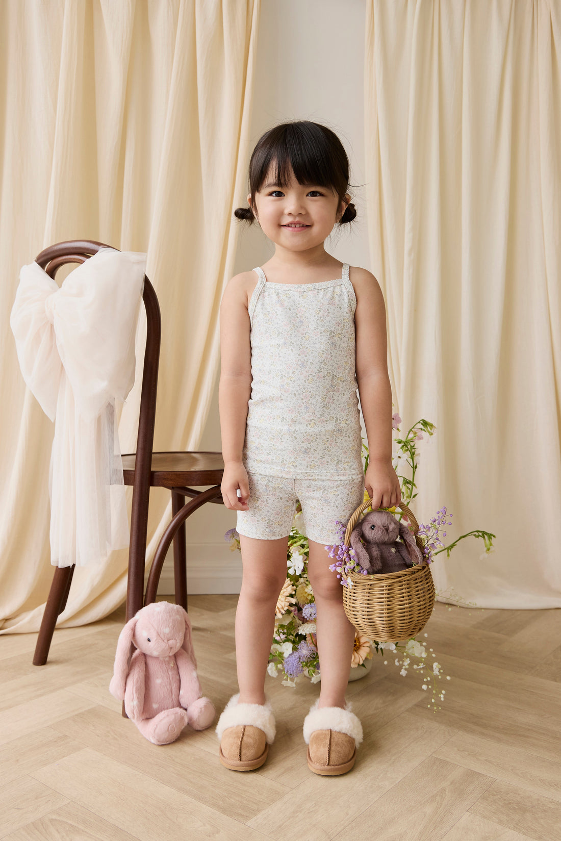 Organic Cotton Jude Singlet Pyjama Set-Cottage Garden Childrens Pyjamas from Jamie Kay USA