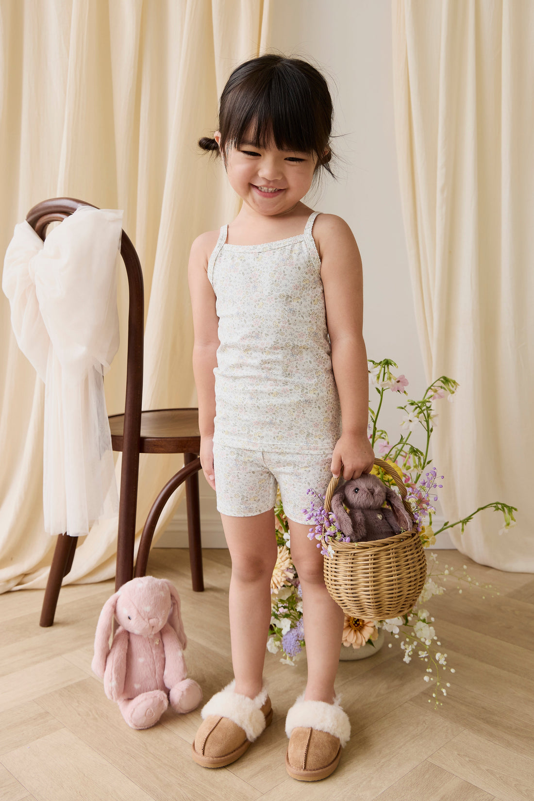 Organic Cotton Jude Singlet Pyjama Set-Cottage Garden Childrens Pyjamas from Jamie Kay USA