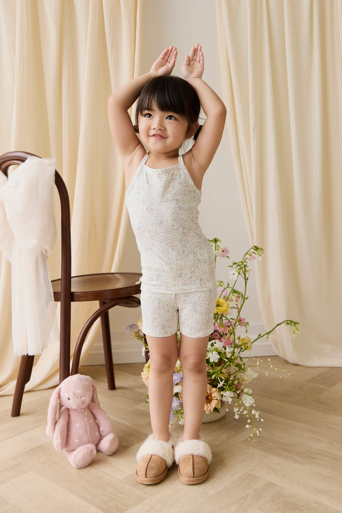 Organic Cotton Jude Singlet Pyjama Set-Cottage Garden Childrens Pyjamas from Jamie Kay USA