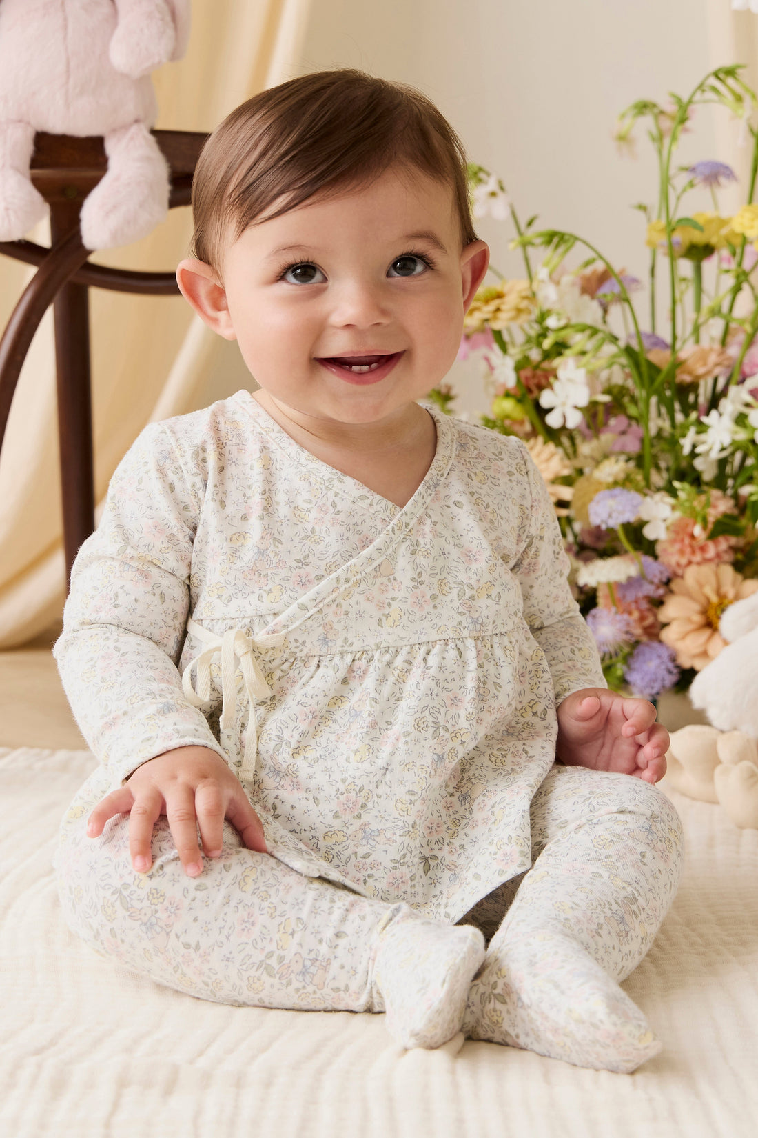 Organic Cotton Footed Pant-Cottage Garden Childrens Pant from Jamie Kay USA