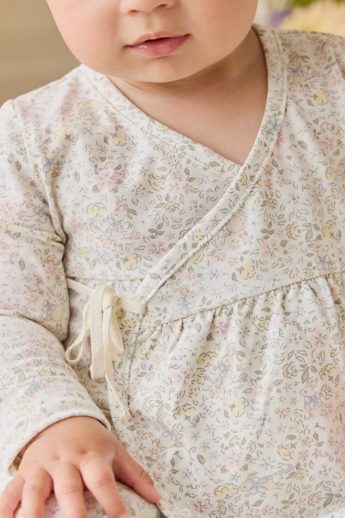 Organic Cotton Petal Wrap Top-Cottage Garden Childrens Top from Jamie Kay USA