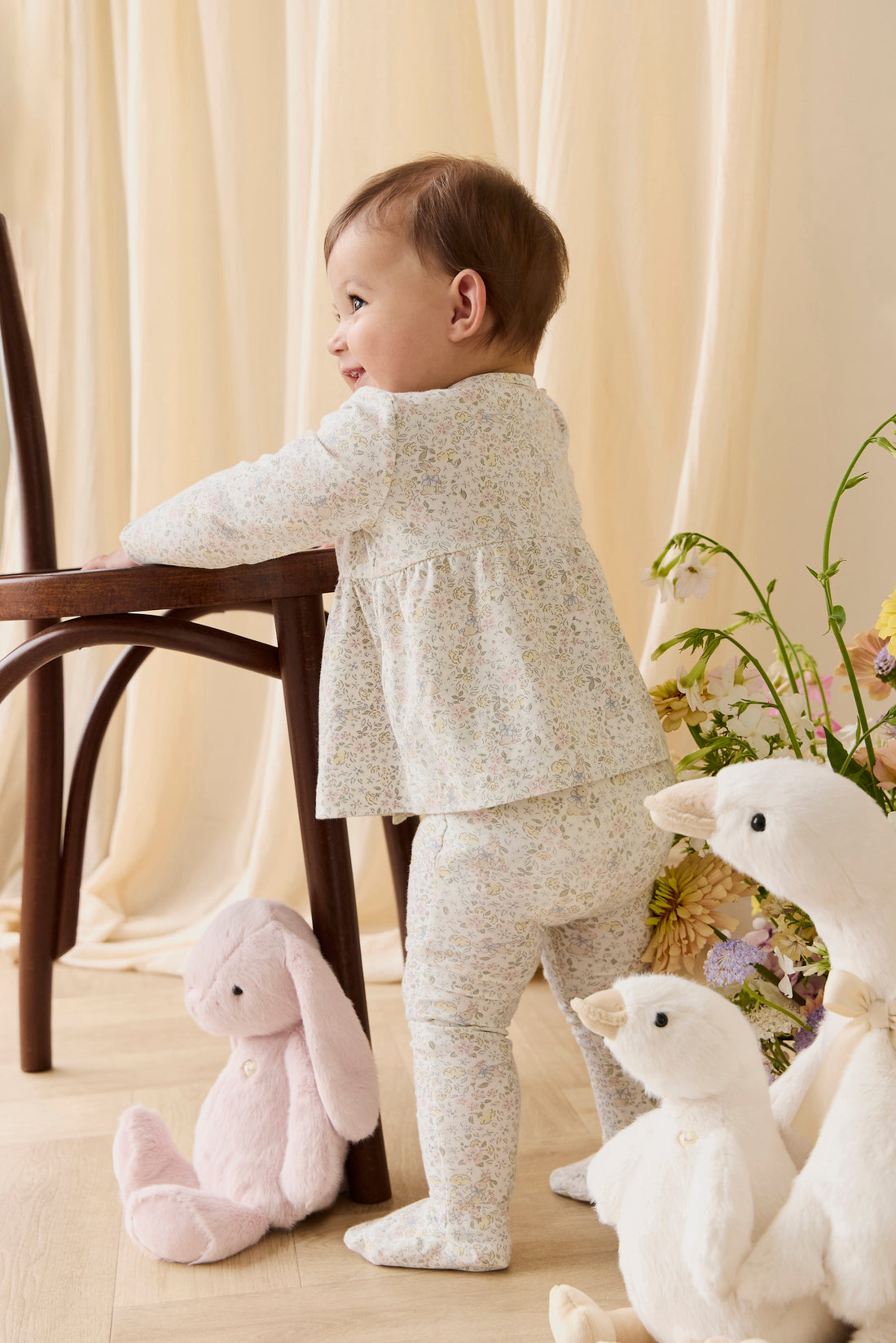 Organic Cotton Footed Pant-Cottage Garden Childrens Pant from Jamie Kay USA