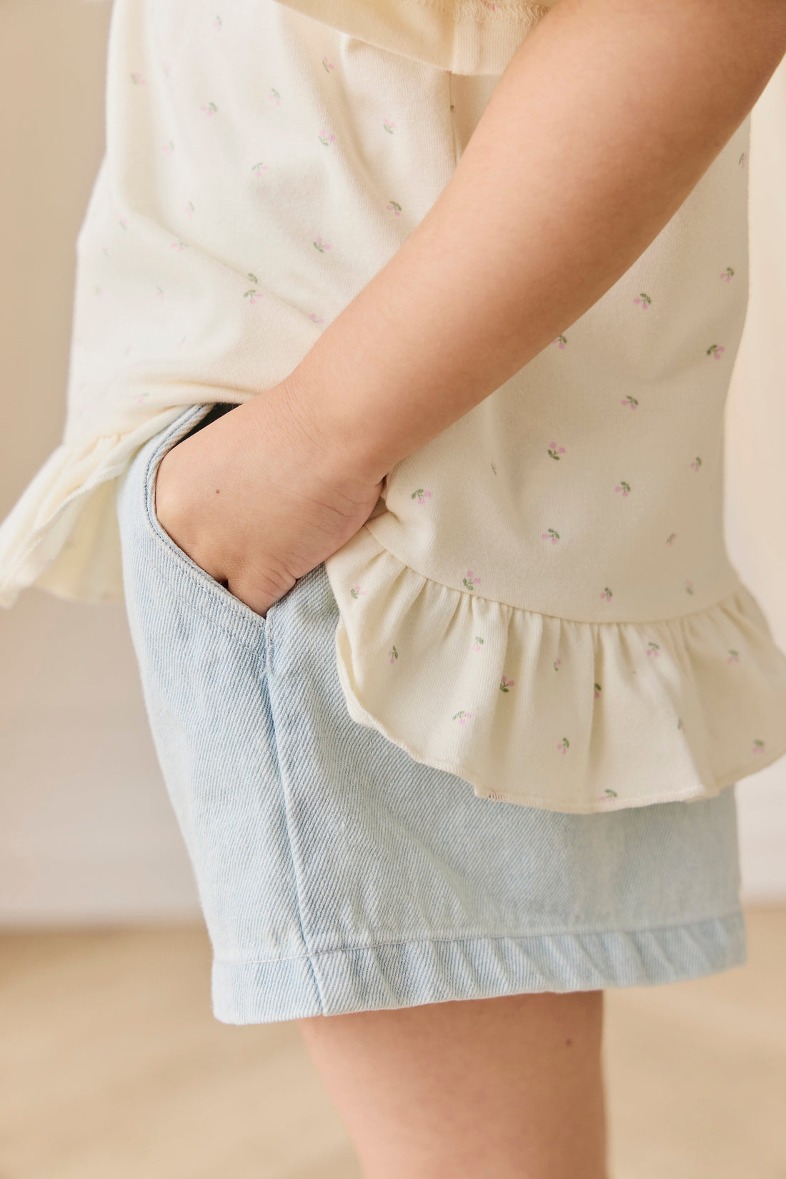 Organic Cotton Caydence Top - Ditsy Cherries Childrens Top from Jamie Kay USA
