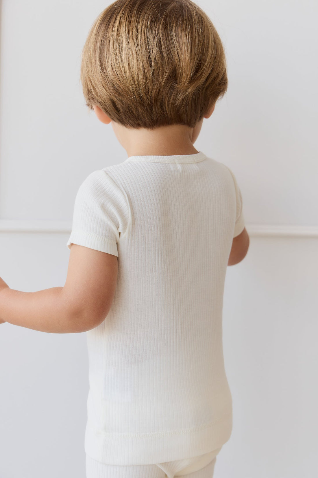 Organic Cotton Modal Henley Tee - Milk Childrens Top from Jamie Kay USA