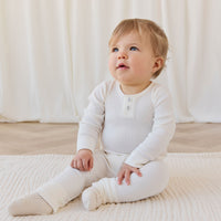 Organic Cotton Modal Long Sleeve Bodysuit - Milk Childrens Bodysuit from Jamie Kay USA