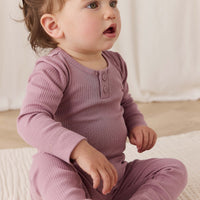 Organic Cotton Modal Long Sleeve Bodysuit - Woodrose Childrens Bodysuit from Jamie Kay USA